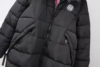 Dower mane Moterų Žiemos Striukė 2017 Žiemos Paltai Moterims Kailių Apykaklės Šiltą Moteris Parko Viršutiniai drabužiai Žemyn striukė Žiemos Striukė Moteriška Kailis