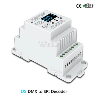 DS;DC5V 12V 24V DMX512 signalas SPI DMX Konverteris dekoderis valdytojas paramos 6803/8806/2811/2812/2801/3001/9813 IC