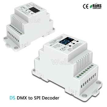 DS;DC5V 12V 24V DMX512 signalas SPI DMX Konverteris dekoderis valdytojas paramos 6803/8806/2811/2812/2801/3001/9813 IC