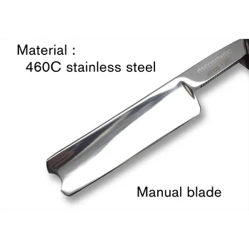 DSCOSMETIC medienos rankena tiesiai mens skutimosi skustuvas, skutimosi peiliu Skutimosi kirpykla skustuvas aštrių nerūdijančio plieno straight edge