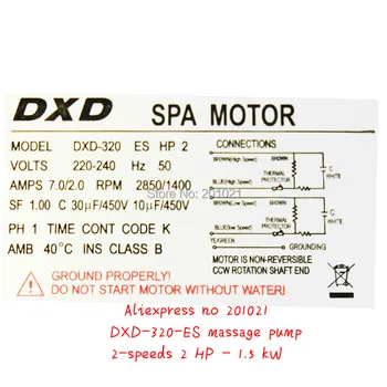 Du greičio spa siurblys DXD-320-ES masažo siurblys 2-greitis 2 KW - 1,5 kW DXD320ES