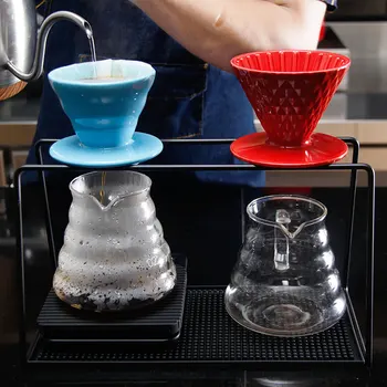Du kartus skylę Pour-per kavos plieno rėmas siza/Pour-per kavos plieno Rėmo profilyje ekranas/nerūdijančio plieno Dripper Stovo