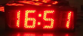 Du kartus veidus gintaro spalvos LED laikrodis mutis-funkcijas, laiką, datą ir temperatūrą (HST4-5A,du kartus veidus)