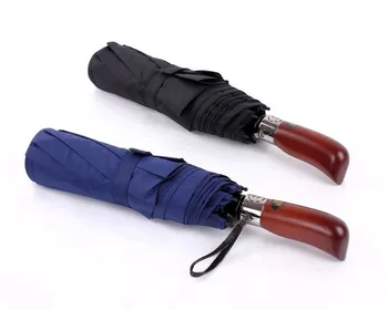 Dukart sluoksnių didelis skėčiai vyrų automatinis skėtis vėjo PALONY lietaus 3 lankstymo medinė rankena žvejybos vyrų skėtis žmogui