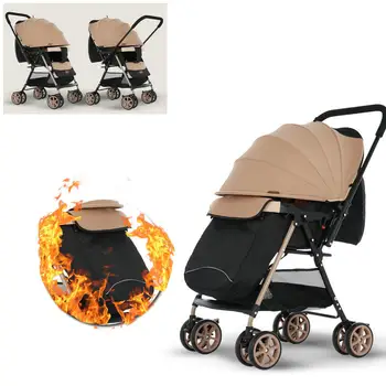 Dvi Būdas Stumti Kūdikio Vežimėlį su Koja Dangtis, 6.5 KG lengvas kūdikis vežimas, gali sėdėti gali gulėti vežimėlis, nešiojamasis kūdikio vežimėlis