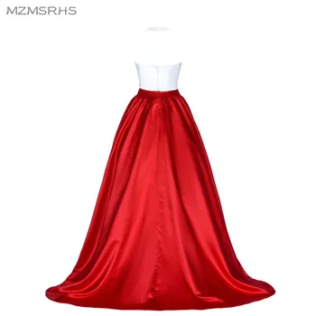 Dviejų Spalvų Linijos, Satino O Kaklo Raudonas Ilgas Dviejų dalių Prom Dresses 2017 Oficialų Suknelė vestido de fiesta vestidos A235