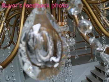 Dvipusis namas, 48-arm šiuolaikinės champagne gold Kristalų Liustra Apšvietimo Didelis penthouse villa kambarį Šviestuvo Šešėlyje Blizgesio