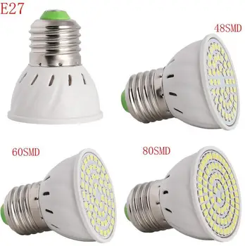 E27 E14 GU10 MR16 Lampada LED Lemputė 220V Bombillas LED Lemputė, Prožektorius 48 60 80 LED 2835 SMD Lampara Vietoje