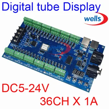 Easy 36CH RGB dmx512 Controller, decoder,36 CH 12groups RGB output,DC5V-24V for LED strip