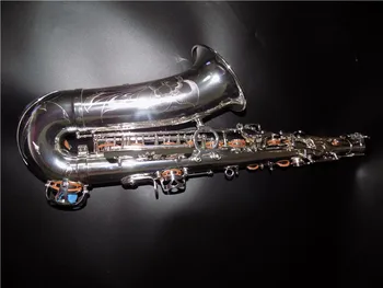 Eb Alto Saxophone Sidabro padengtą Žalvario Kūno Kinijos Pagalvėlės su ABS atveju Laivybos laikas 8-13 dienų