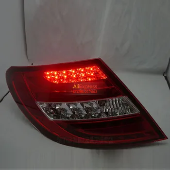 ECHOLOTAI prekės Mercedes-Benz C-Class W204 C180 C200 C230 C260 LED galinius žibintus 2007-2010 metų Juodas su raudona juosta Būsto
