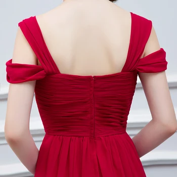 Elegancija Raudona Merginos Vakare Gown Žemų Dažnių Aukštų Ritininės Pusiau Oficialų Ilgą Šifono Vakaro Suknelė