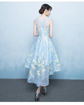 Elegantiška siuvinėjimas vakaro suknelės 2018 baigimo datos, Trumpas Prom Dress, Švieži, mėlyna Promenadzie Suknelė be Rankovių Suknelės homecoming