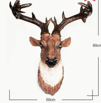 Elnių galvos sienų apdailai. Kūrybos sienos kabo dekoro. Modeliavimo fono sienos gyvūnų galva kabo gabalas 002