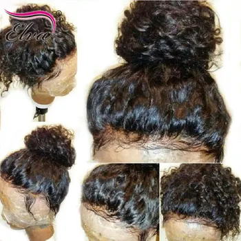 Elva Plaukų Visiškai Nėrinių Žmogaus Plaukų Perukai Prieš Nupeštos Gamtos Valsčiaus Su Kūdikių Plaukai Garbanoti Remy Plaukų Nėrinių Perukai 8-24