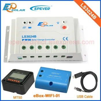EPSolar EPEVER 30A 30amp Saulės įkrovimo PWM valdiklis 12v 24v auto darbą, wifi funkcija, USB laidas bendravimas ir MT50 LS3024B
