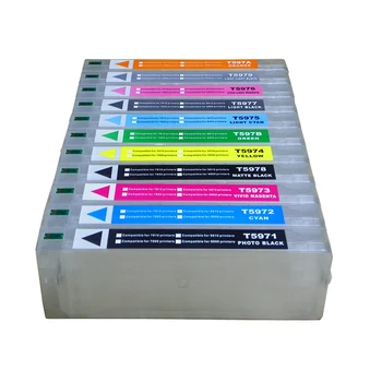 Epson 7910 9910 didelis formato spausdintuvas daugkartiniai rašalo kasetės 700ML T6371 +chip resetter
