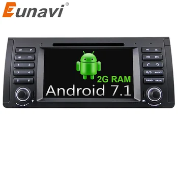 Eunavi 7 colių Quad Core 1 din Android 7.1 Automobilių DVD grotuvas Automobilio Radijo Car GPS Stereo BMW E39 E53 X5 Parama TV 4G WiFi OBD DVR
