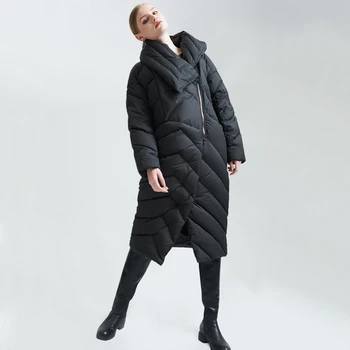 European Winter Women Down Parkas Coats Turn Down Collar 80% Duck Down Lady X-Long Plus Size Overcoat 4XL 5XL LF4149