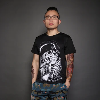 Europos Amerikietiško stiliaus 3D kūrybos demonas kaukolė spausdinti hip-hop ' o t-shirt Vasaros 2018 Naujas mados trumpas rankovės marškinėliai vyrams, S-6XL