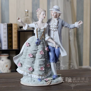 Europos kūrybinės keramikos merginos mėgėjams statula namų dekoro amatų kambario dekoro ornamentą porceliano figūrėlės vestuvių papuošalai