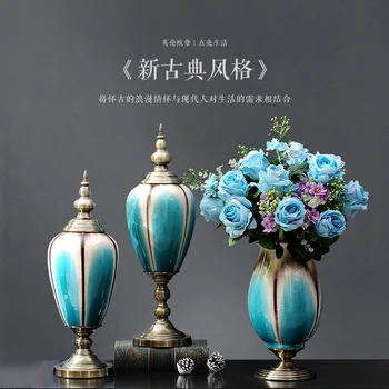 Europos Namų Dekoravimo papuošalai, dekoratyviniai keramikos vaza gėlių kompozicijų kostiumus šiuolaikinio gyvenimo kambario apdaila amatai