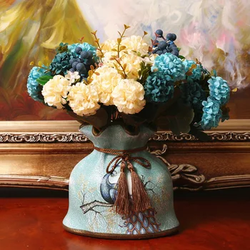 Europos retro stiliaus dekoratyvinė vaza Amerikos Kaimo povas keramikos vaza high-end namų baldai