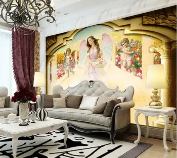 Europos Romos skiltyje Angelas didelis freskomis tapetai kambarį miegamojo tapetai, dažymas TV fono sienos 3D tapetai