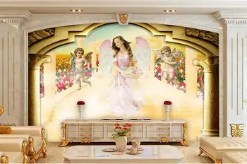 Europos Romos skiltyje Angelas didelis freskomis tapetai kambarį miegamojo tapetai, dažymas TV fono sienos 3D tapetai
