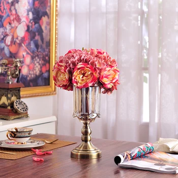 Europos stiklo vaza gėlių ornamentais Namų Dekoravimo modernus dekoro rinkinys Club, stalo puošyba