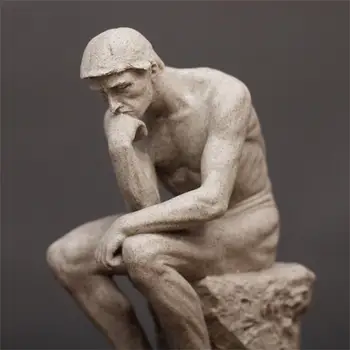 Europos stiliaus senovės skulptūra, statula šalies mąstytojas apdailos tyrimo biuro spinta knygyne Dekoro sandston