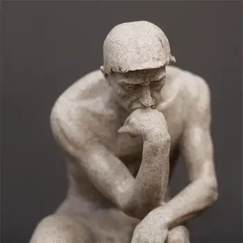 Europos stiliaus senovės skulptūra, statula šalies mąstytojas apdailos tyrimo biuro spinta knygyne Dekoro sandston