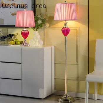 Europos stiliaus vestuvių kambarys dovana lempos gyvenamojo kambario, miegamojo, naktiniai staleliai, lempa, modernus minimalistinio šiltas pink kūrybos stiklo lempa