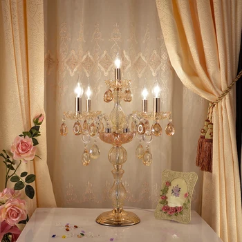 Europos stiliaus vestuvių kristalų stalo lempa svetainė, miegamasis, modernus stalo lempos parodų salė, grožio salonas dekoratyviniai šviestuvai