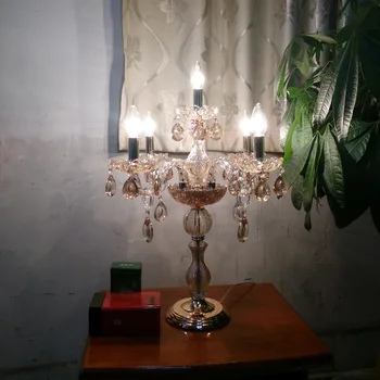 Europos stiliaus vestuvių kristalų stalo lempa svetainė, miegamasis, modernus stalo lempos parodų salė, grožio salonas dekoratyviniai šviestuvai