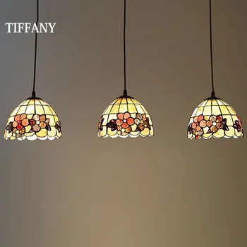 Europos Tiffany retro shell Viduržemio jūros sielovados Sieniniai šviestuvai 3 Linijos Vadovas luminaria teto kabinti Lempas vidaus Apdaila