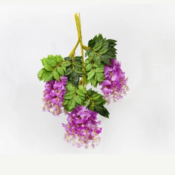 F-pristatymas įprastos kokybės trumpas stiliaus 75cm 3 spalvų Wisteria string violetinė šilko gėlių vynuogių vestuvių dekoravimas hotal apdaila
