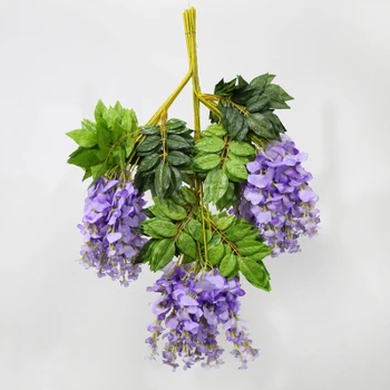 F-pristatymas įprastos kokybės trumpas stiliaus 75cm 3 spalvų Wisteria string violetinė šilko gėlių vynuogių vestuvių dekoravimas hotal apdaila