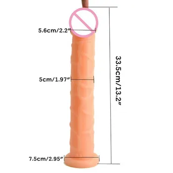 FAAK 13.2 colių ilgio vibratorių siurbtukas PVC lankstus dildo Sekso Produktai moteris masturbacija ilgio varpą Suaugusiųjų sekso žaislų parduotuvė