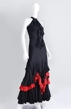 FEECOLOR ispanų Šokių, Pasakų Flamenko Danės Kostiumas 3 pakopos susiėmę Apdaila Šokių Sijonas Sūpynės Valsas Pramoginiai Ilgai Dancewear