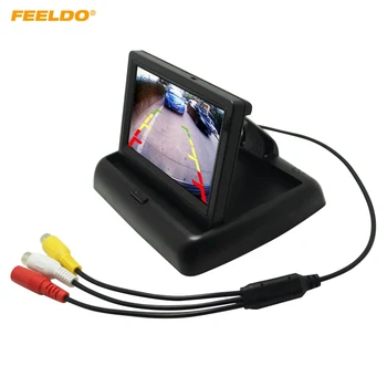 FEELDO 4.3 colių sulankstomas TFT LCD Digital Automobilio galinio vaizdo Monitorius Skirtas Atbulinės eigos Atsarginė Kamera, DVD, VCR #FD-3799