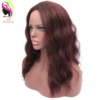 Feibin Ilgai Visa Galva Perukai Už juodaodžių Moterų Sintetinių Afro Banguoti Juoda Raudona Pobūdžio Plaukų 22 cm 55cm