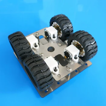 Feichao N20 Robotas Automobilių Važiuoklės, Nerūdijančio Plieno Metalo Rėmas 4WD Platforma 90*90mm Pavarų Motor 