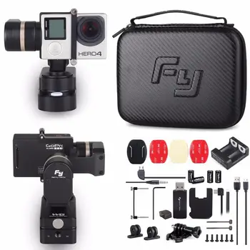 Feiyu FY-WG 3-ašis Nešiojami Tvarkomi Gimbal Stabilizatorius Gopro Hero 3 3+ 4 Mini Kameros LCD Touch BacPac