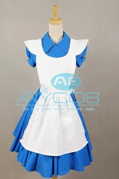 Filmą Alice In Wonderland Cosplay Kostiumų Mėlyna Alice Vienodas Suknelė, Prijuostė Helovyno Cosplay Kostiumai, Moterims Užsakymą