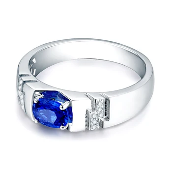 Fine Jewelry Gamtos Mėlynas Safyras 1ct Perlas Nekilnojamojo Kieta 14 KARATŲ Balto Aukso Deimantų Šviečia Didmeninė Dovana Kalėdų