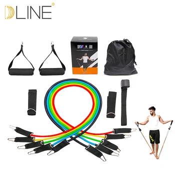 Fitneso įranga atsparumas virvę pratimai Pilates Latekso Vamzdžiai tūrį didinančios priemonės CrossFit pasipriešinimo juosta 11pcs/set Pardavimas