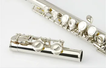 Fleita priemonė 16 Uždarytas obturator C nikelio klasės ypatingą melodiją, grojo pradedantiesiems Aukštos kokybės muzikos instrumentų nemokamai
