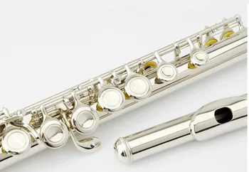 Fleita priemonė 16 Uždarytas obturator C nikelio klasės ypatingą melodiją, grojo pradedantiesiems Aukštos kokybės muzikos instrumentų nemokamai