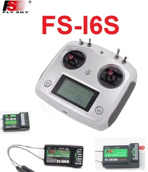 Flysky FS-i6S Nuotolinio valdymo pultelis 10CH 2.4 G, su Touch Screen + FS iA6B iA10 FS-iA10B Imtuvas RC automobiliai valtys Drone žaislai